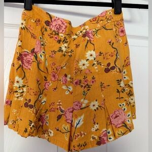 Abound Yellow and Pink Skorts Vibrant Floral Design